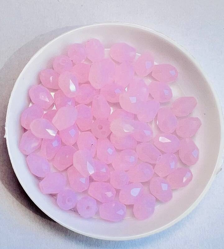 Капелька 6х8 мм, розовий світлий