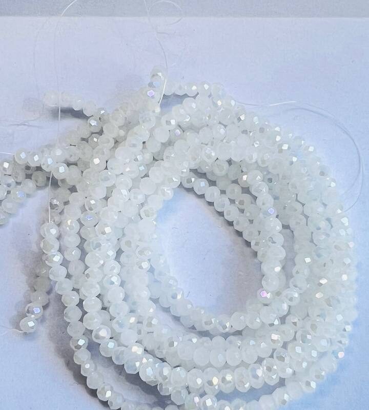 Ронделі 4 мм, білий з переливом