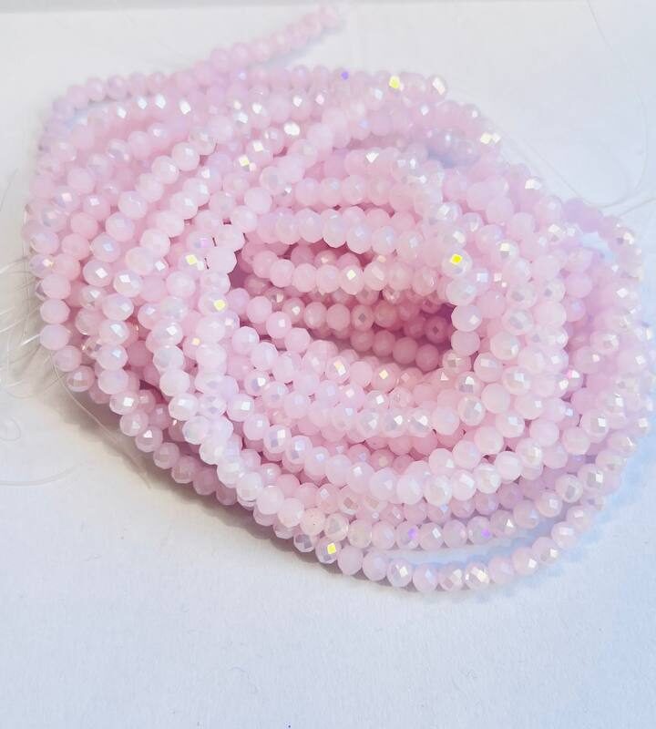 Ронделі 4 мм, світло рожевий з переливом
