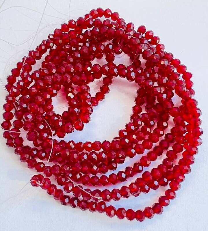 Ронделі 4 мм, бордовий прозорий