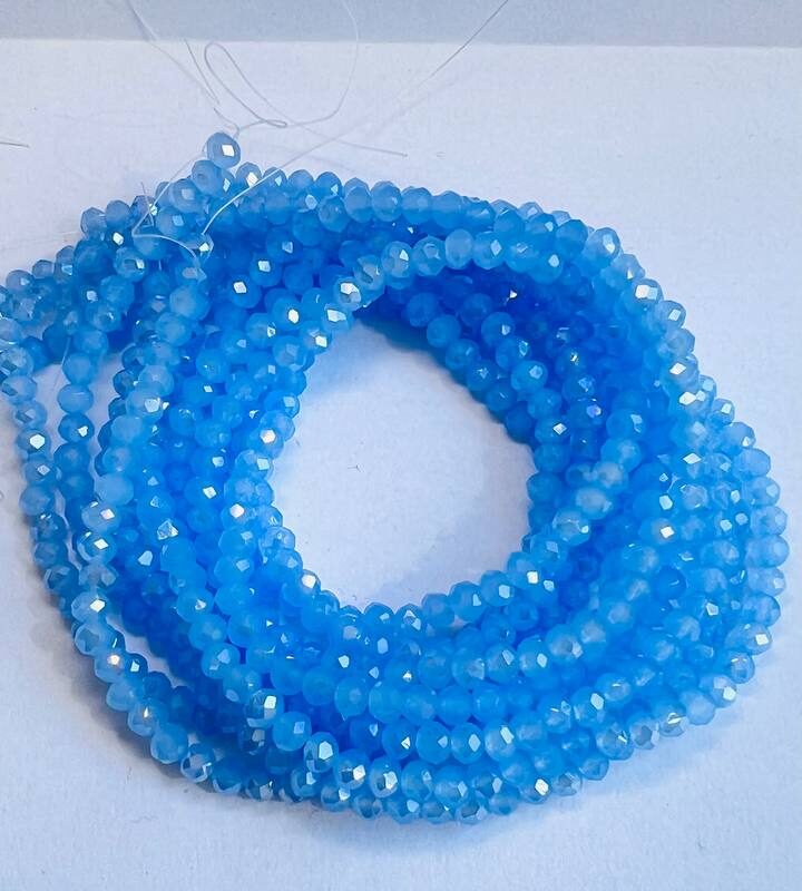 Ронделі 4 мм, світло голубий з переливом