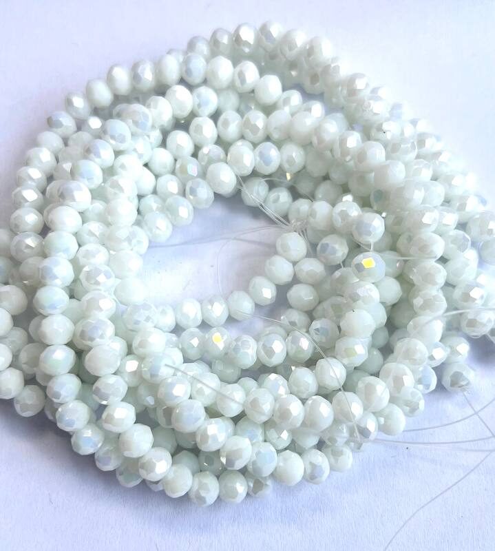 Ронделі 6мм, білий з переливом