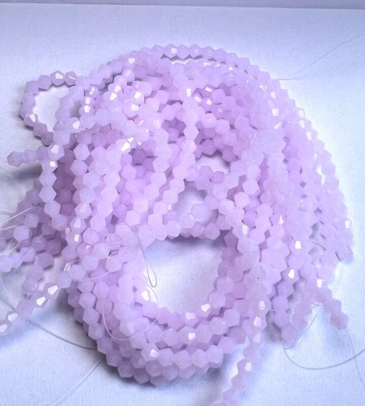 Біконуси 4 мм, світло рожевий