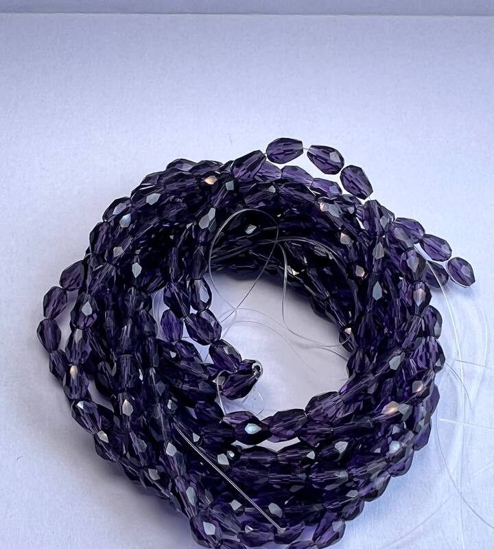 Капелька 4х6 мм, аметистова фіолетова прозора