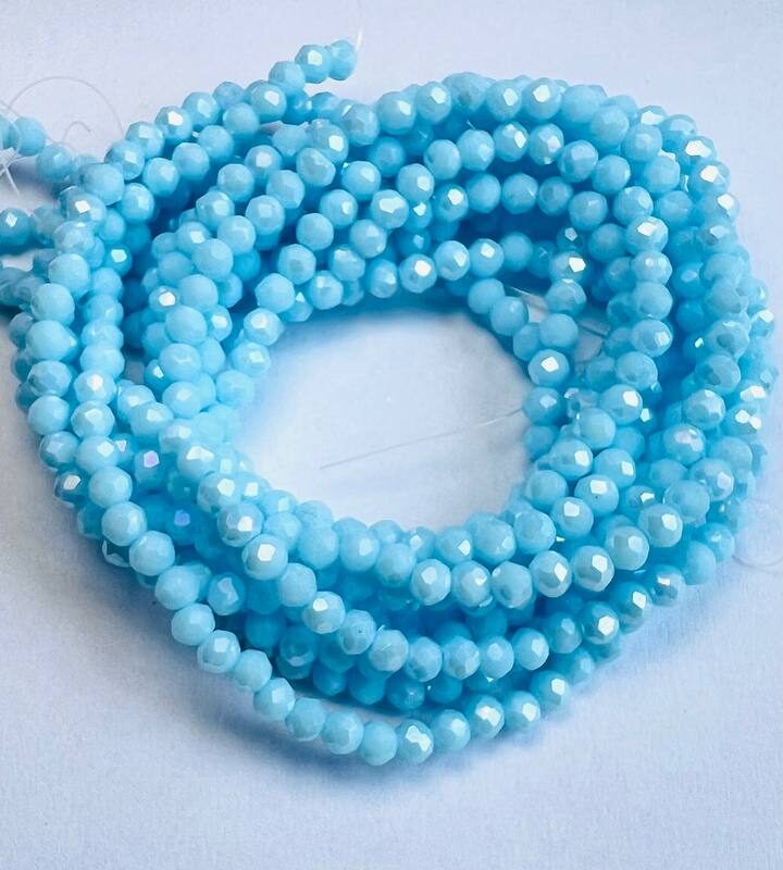 Ронделі 4 мм, світло голубий з переливом