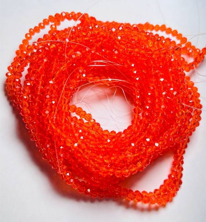 Ронделі 4 мм, оранжевий прозорий