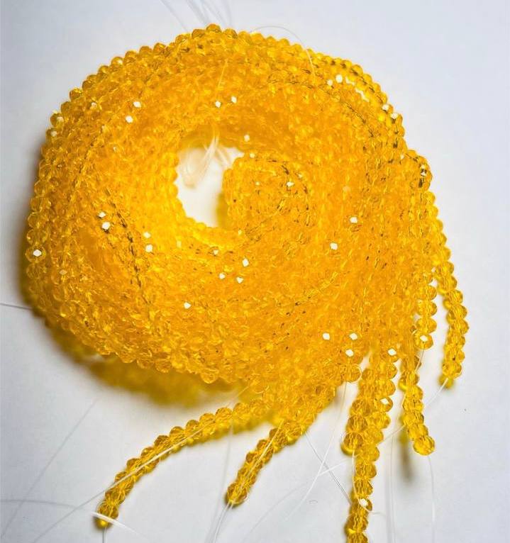 Ронделі 4 мм, Жовто гарячий прозорий