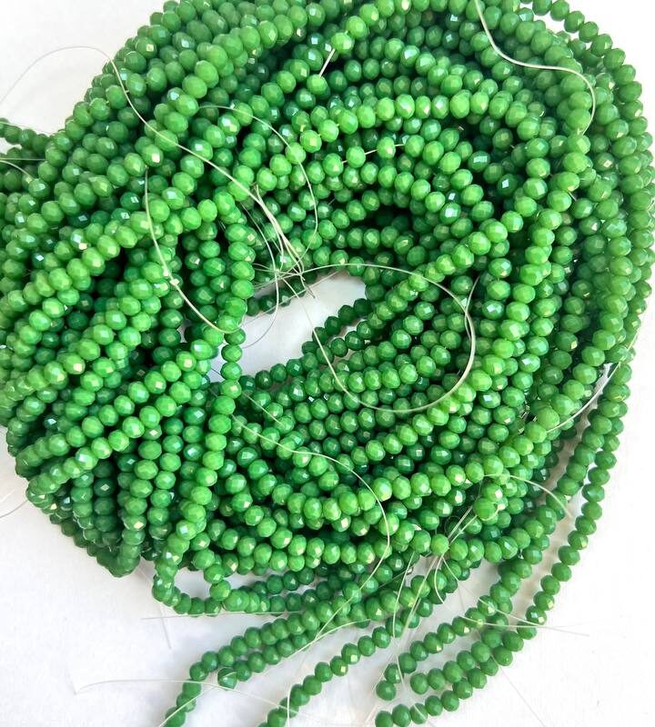 Ронделі 4 мм, світло зелений натуральний