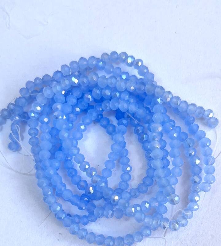 Ронделі 4 мм, світло блакитний непрозорий