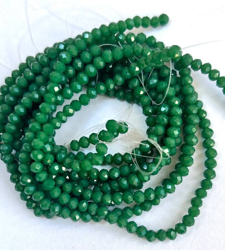 Ронделі 4 мм, зелений натуральний