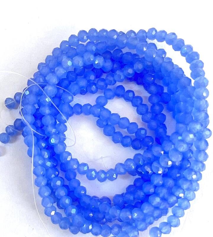 Ронделі 4 мм,  блакитний непрозорий