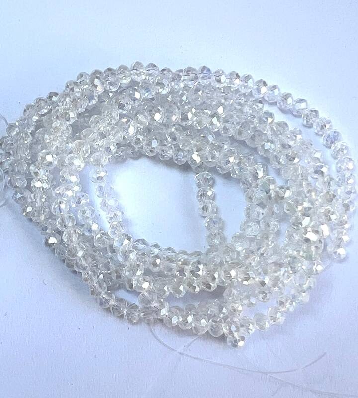 Ронделі 4 мм, прозорий з переливом