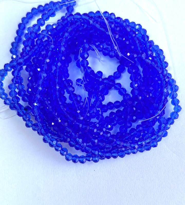 Ронделі 4 мм, волошковий прозорий