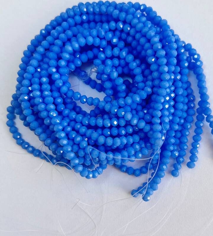 Ронделі 4 мм, блакитний бузковий натуральний, 33040