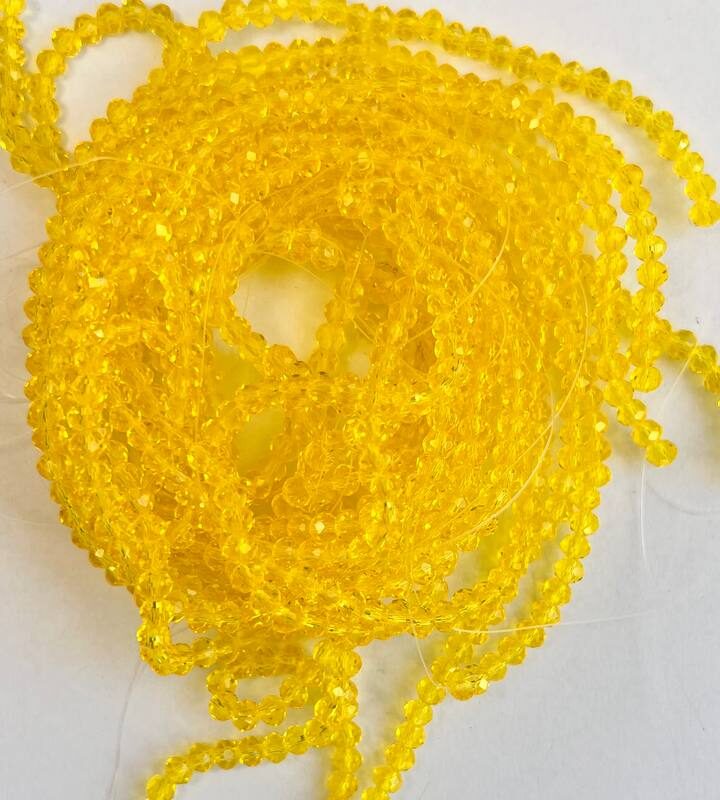 Ронделі 4 мм, жовто гаряча  прозора