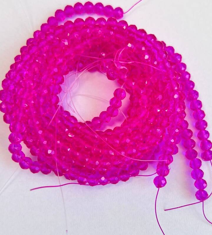 Ронделі 6 мм, маліновий прозорий