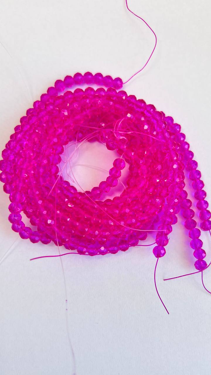 Ронделі 6 мм, маліновий прозорий Ронделі 6 мм, маліновий прозорий