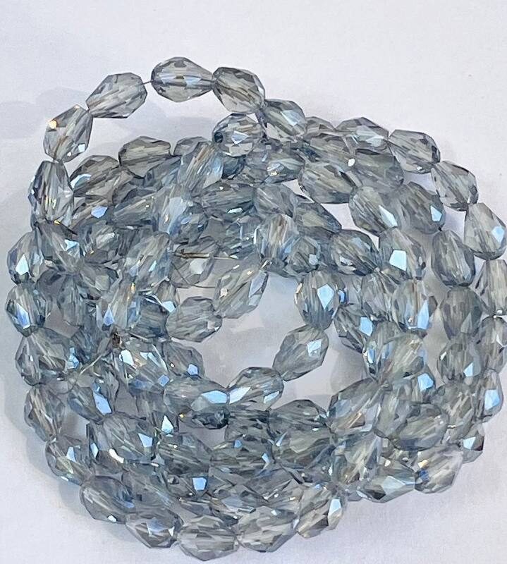 Капелька 4х6 мм, сріблястий прозорий