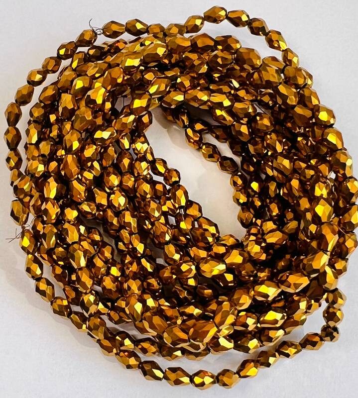 Капелька 4х6 мм, золото