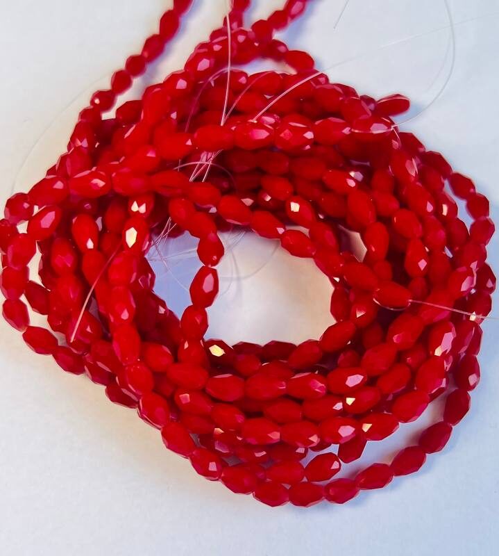 Капелька 4х6 мм, вишнево червоне