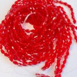Капелька 4х6 мм, червона прозора