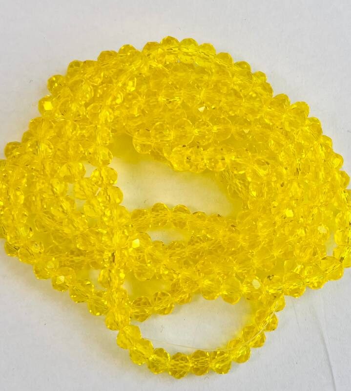 Ронделі 6 мм, жовта прозора