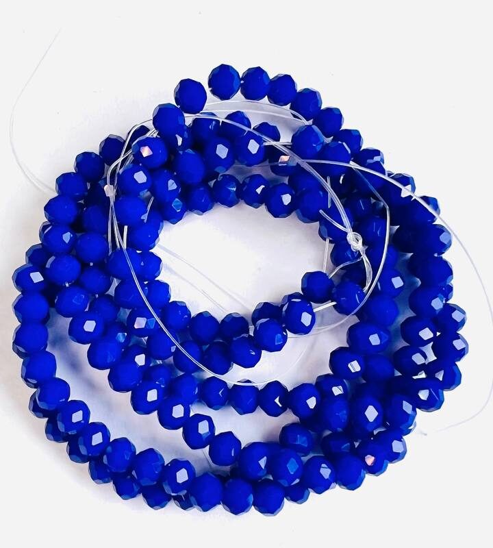 Ронделі 6 мм, синій натуральний