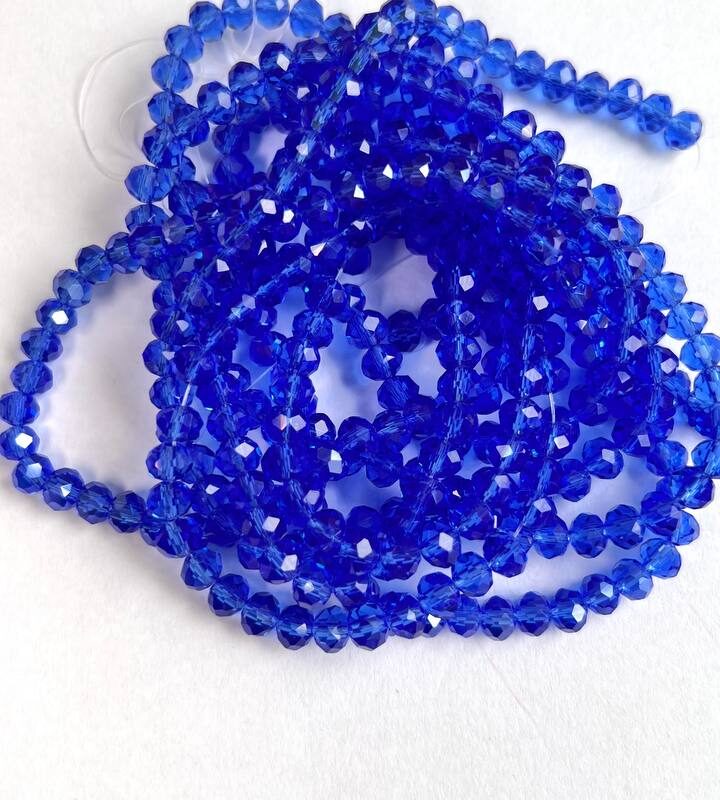 Ронделі 6 мм, волошковий прозорий