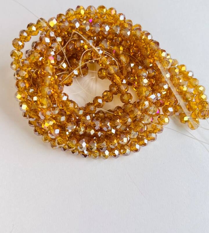 Ронделі 6 мм, світло коричневий прозорий з переливом