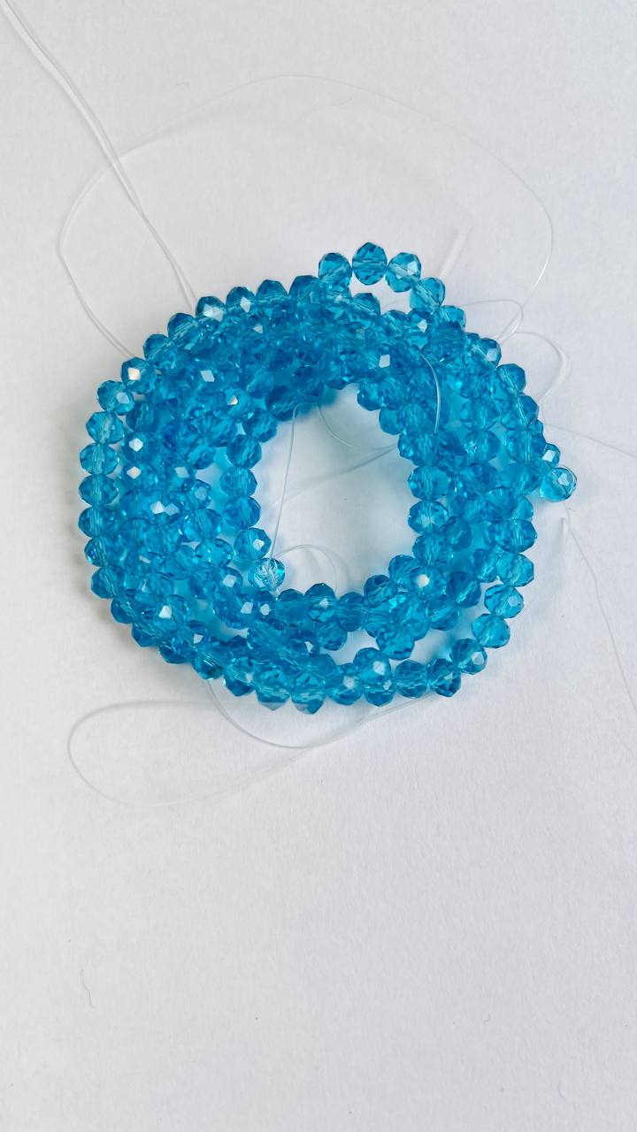 Ронделі 6 мм, блакитний прозорий Ронделі 6 мм, блакитний прозорий