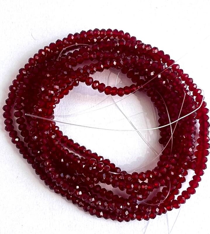Ронделі 2 мм, бордовий прозорий