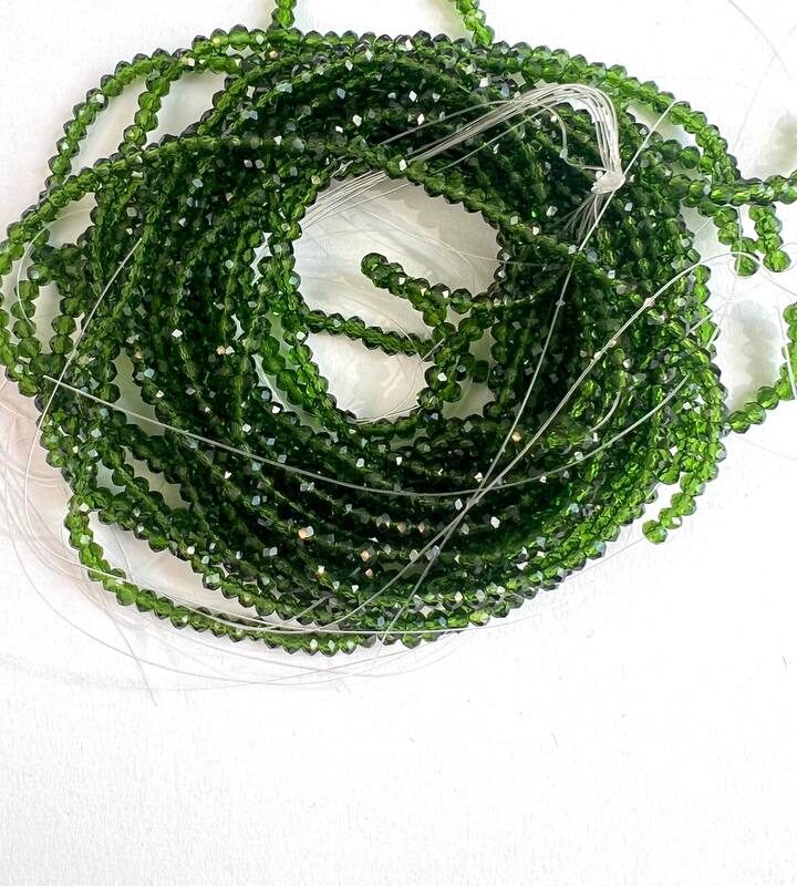 Ронделі 2 мм, зелений прозорий