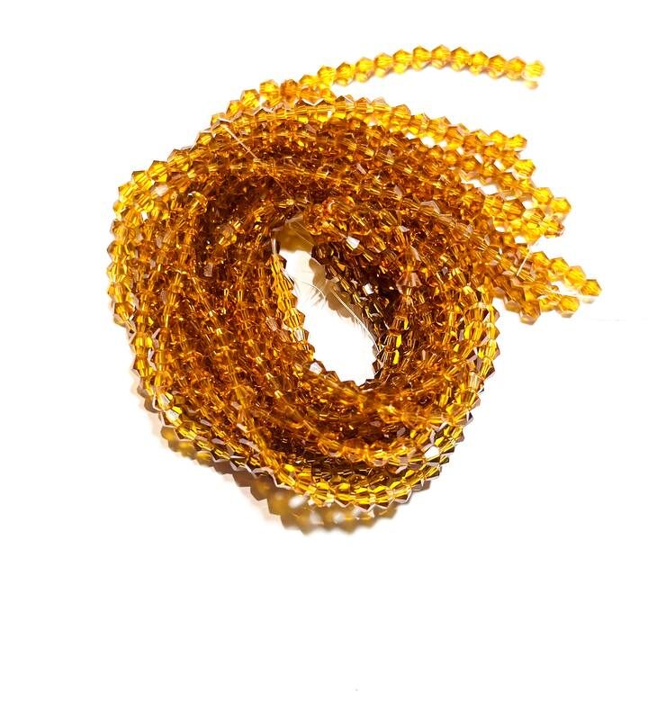 Біконуси 4 мм, світло коричневий прозорий