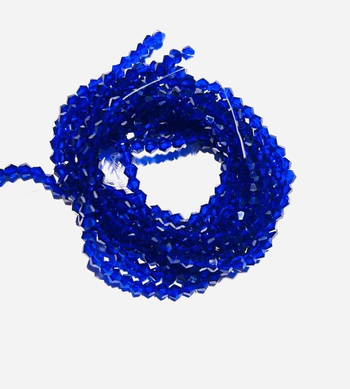 Біконуси 4 мм, синій прозорий