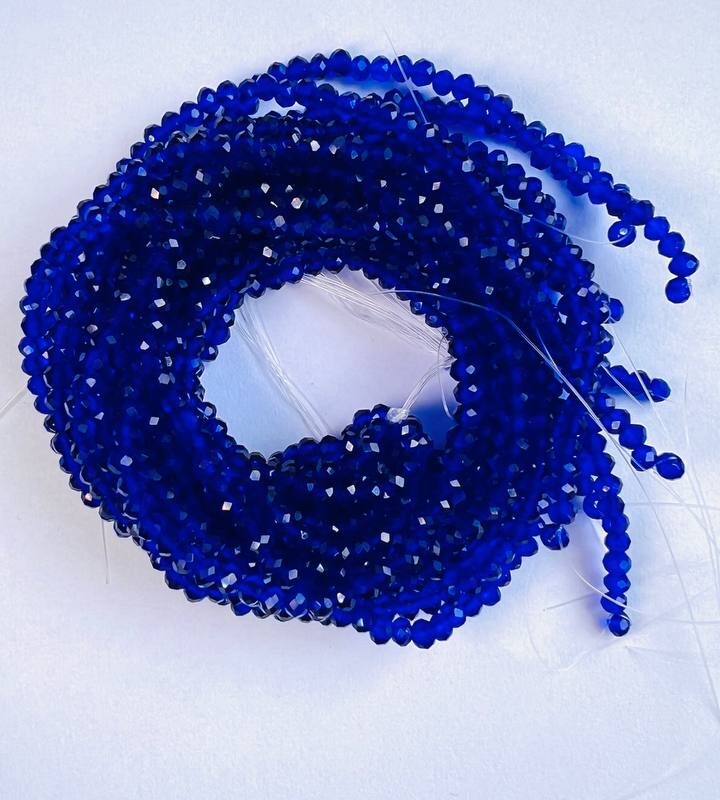 Ронделі 4 мм, синій  прозорий