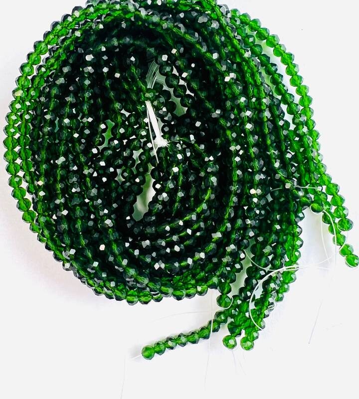 Ронделі 4 мм, темно зелений прозорий