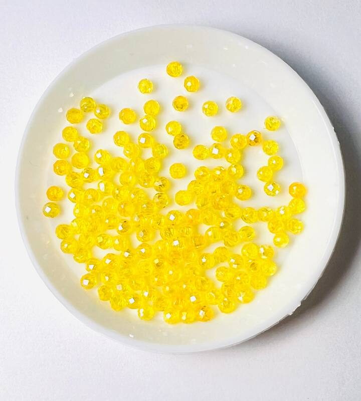 Ронделі 2 мм, Жовтий прозорий