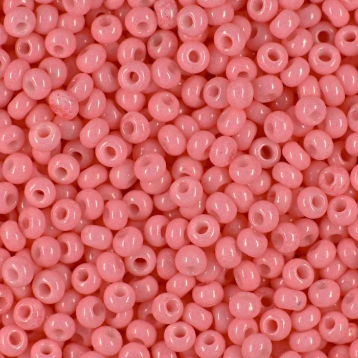 03191 10/0 чеський бісер Preciosa,  червоно-рожевий, непрозорий крейдяний сольгель