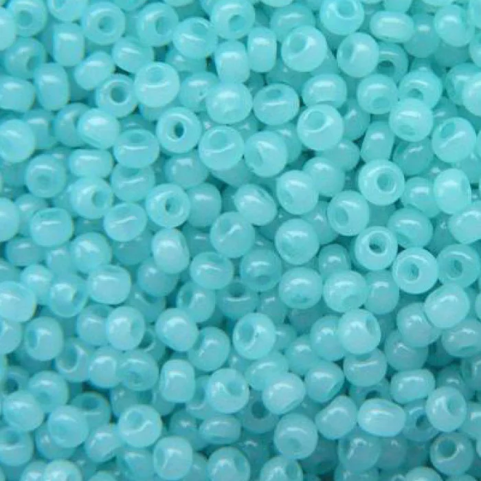 02165 10/0 чеський бісер Preciosa, бірюзовий, непрозорий сольгель алебастровий