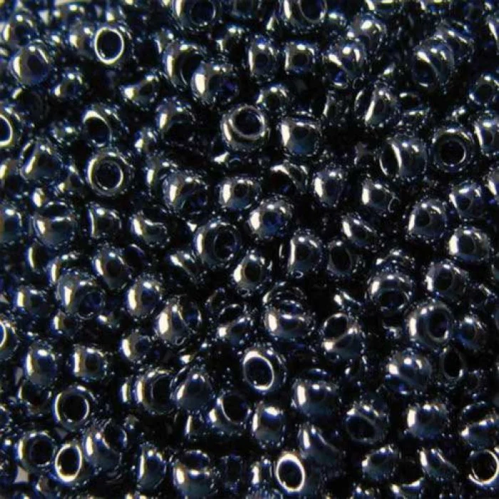 36110 10/0 чеський бісер Preciosa, чорнильно-синій, прозорий глазурований