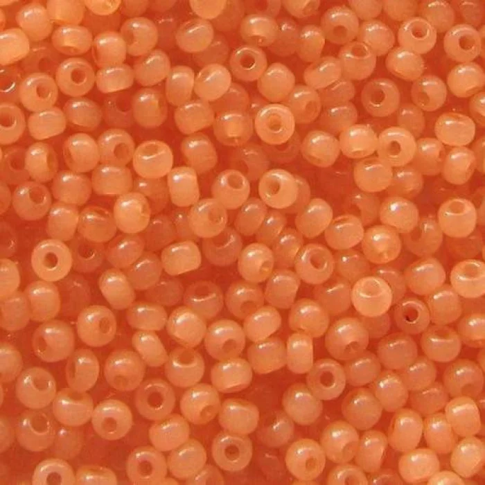 02184 10/0 чеський бісер Preciosa,  помаранчевий, непрозорий сольгель алебастровий