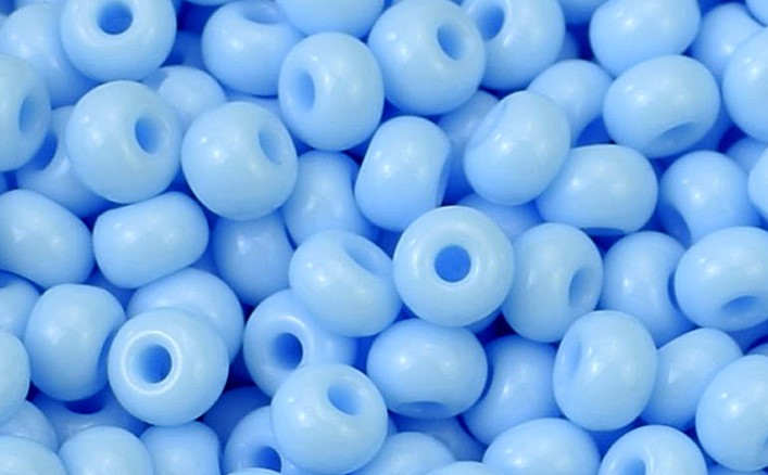 63000 6/0 чеський бісер Preciosa, блакитний світлий, непрозорий
