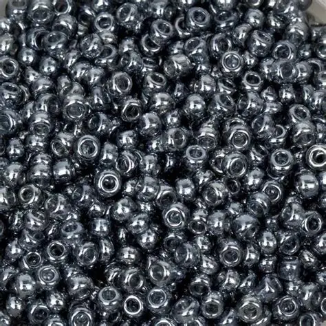 46010 10/0 чеський бісер Preciosa, чорнильно-сірий, прозорий глазурований