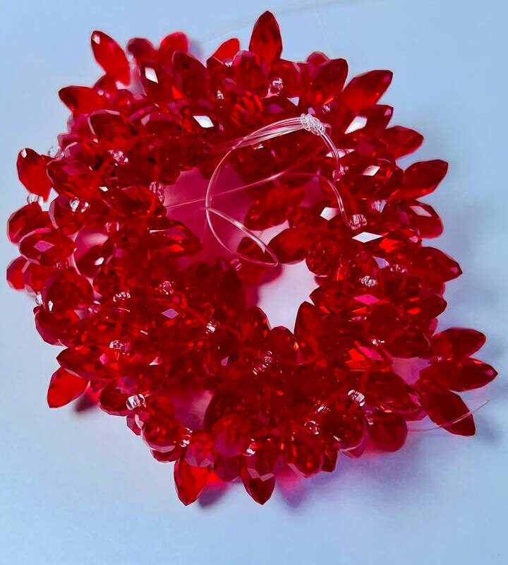 Хрусталь 6х12 мм, червоний прозорий як бісер 90070