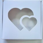 Коробочка 10х10х3 серце біла