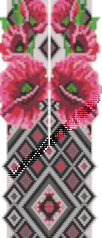 Набір гердану ''Маки в сірій вишиваночці'' за схемою Гердани від Тетяни