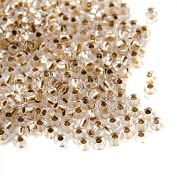 68106 10/0 чеський бісер Preciosa, бронзовий, кристальний з бронзовим отвором