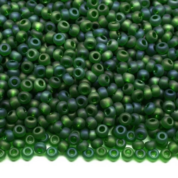 51120 matt 10/0 чеський бісер Preciosa, зелений темний, прозорий райдужний матовий