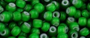 53712 10/0 чеський бісер Preciosa, зелений, прозорий з пофарбованим білим отвором