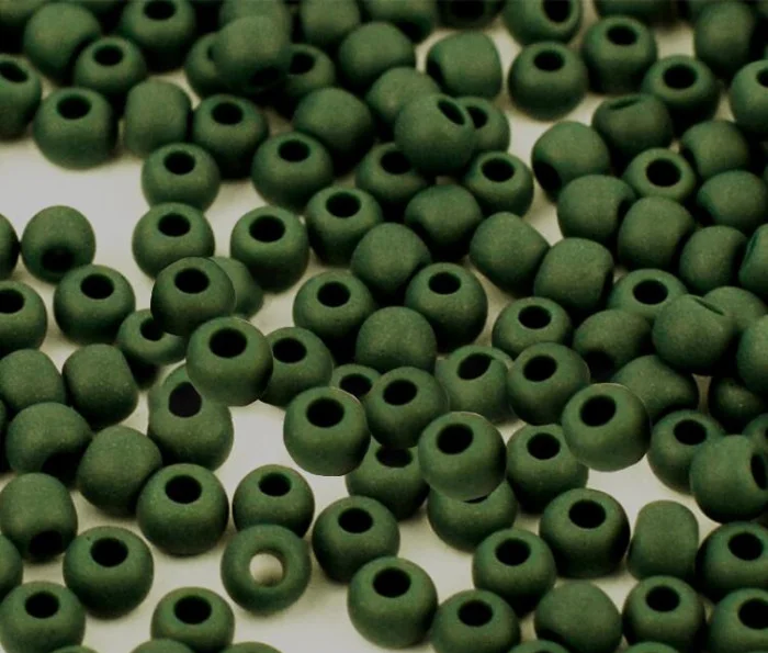 53270 matt 10/0 чеський бісер Preciosa,  зелений темний, непрозорий матовий